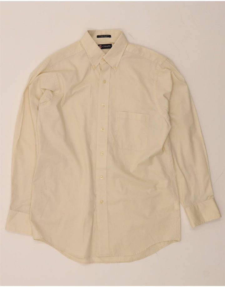 CHAPS Mens Shirt Size 15 1/2 Medium Off White Cotton Vintage Chaps and Second-Hand Chaps from Messina Hembry 