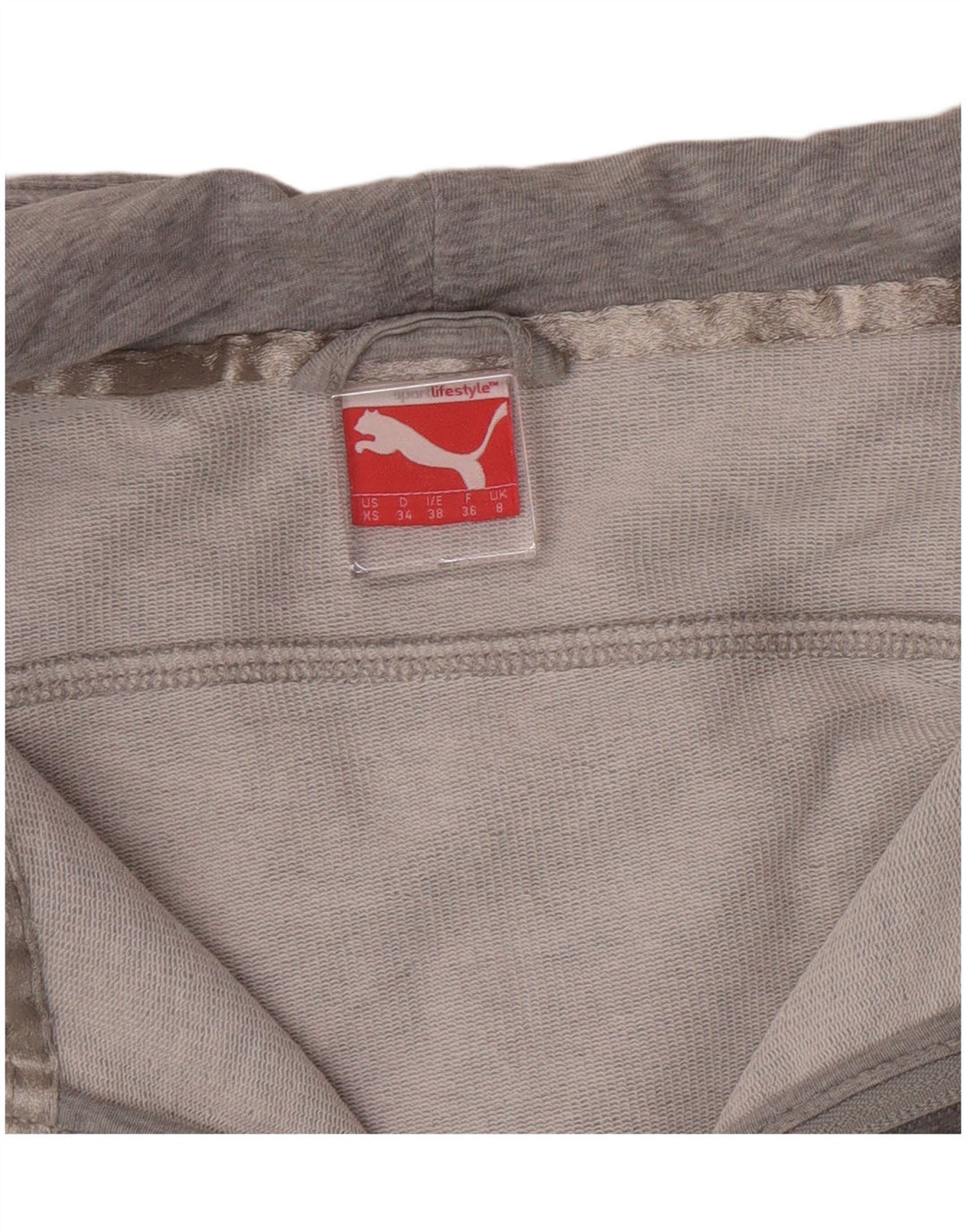 Suéter PUMA feminino com capuz e zíper UK 8 pequeno cinza