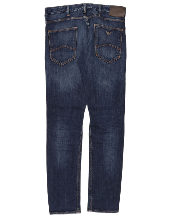 EMPORIO ARMANI Masculino Slim Jeans W29 L32 Azul Algodão