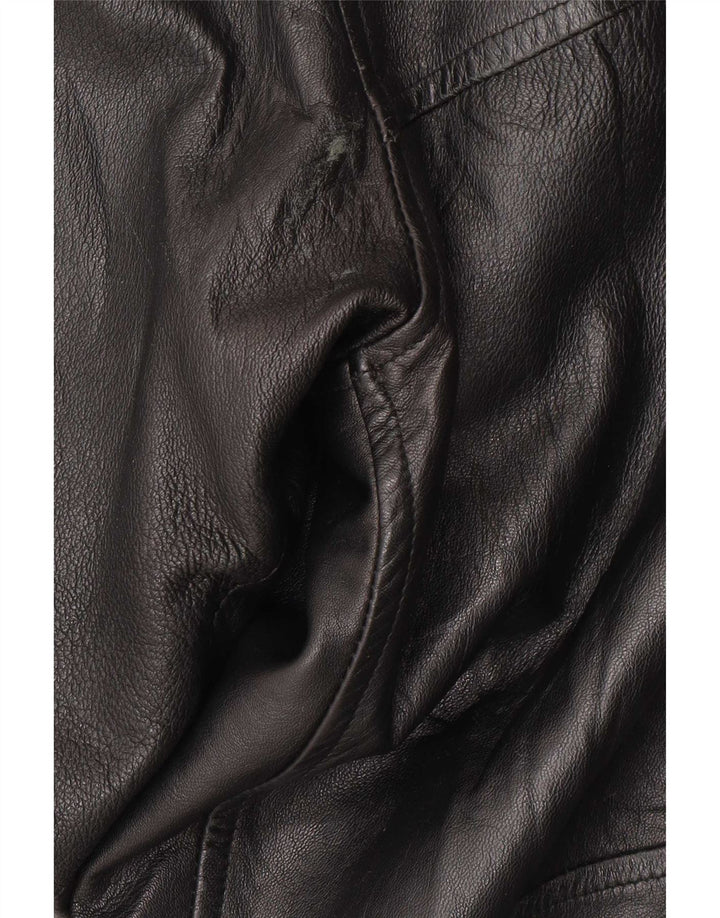Jaqueta de couro masculina vintage IT 54 2XL couro preto