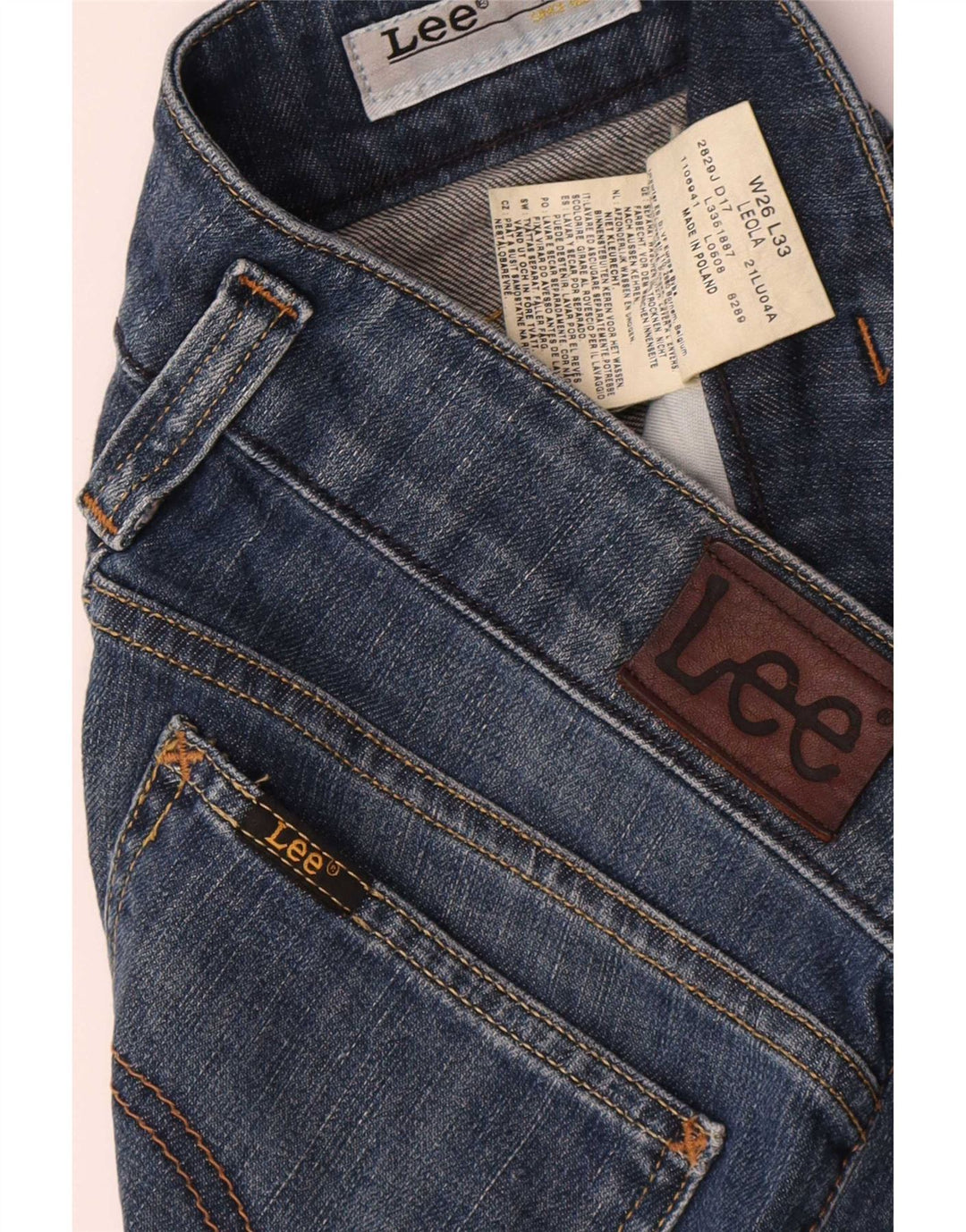 Lee Womens Leola Bootcut Jeans W26 L28 Azul Algodão