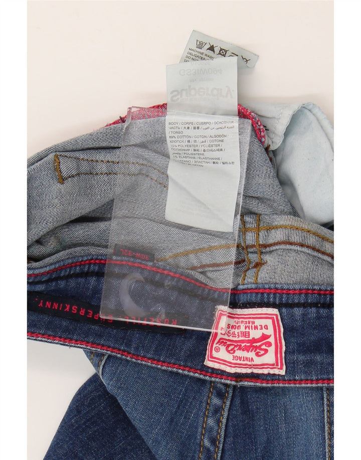 Jeans super skinny feminino Rosefill W30 L35 algodão azul SUPERDRY