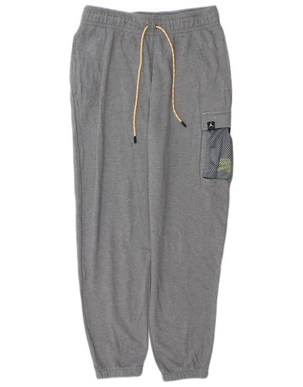 Jordan Mens Graphic Cargo Calças de treino Joggers grandes de algodão cinza
