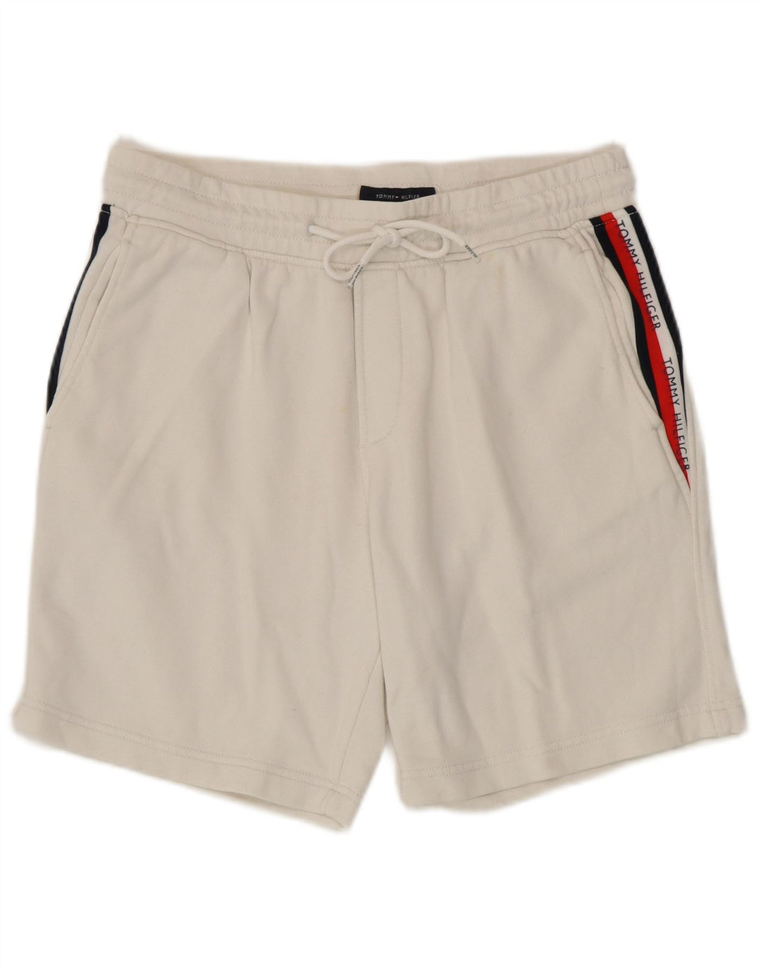 Shorts esportivos masculinos TOMMY HILFIGER algodão branco médio
