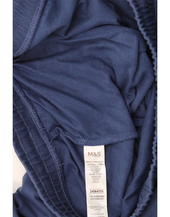 Calça de treino masculina Marks & Spencer grande algodão azul marinho