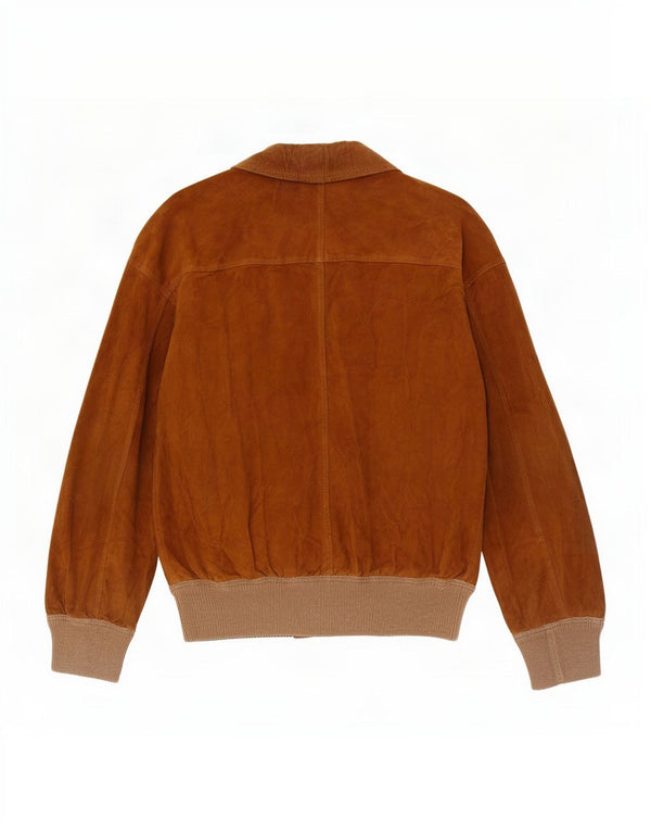Jaqueta masculina vintage de camurça UK 12 bloco colorido bege médio