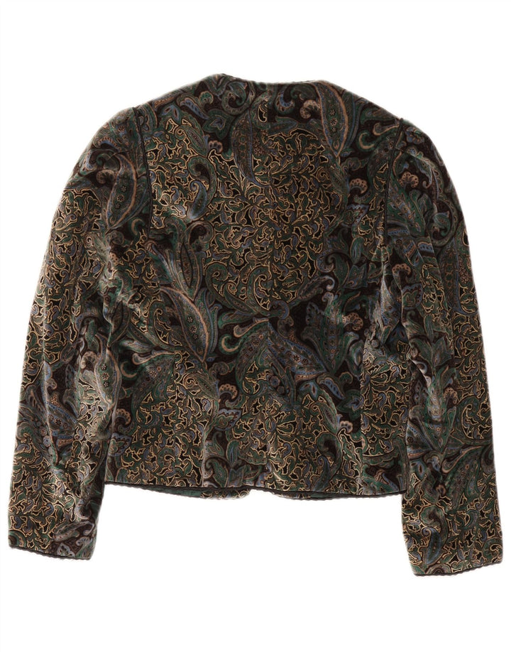 Jaqueta blazer feminina vintage com 5 botões EU 40 Paisley médio multicolorido