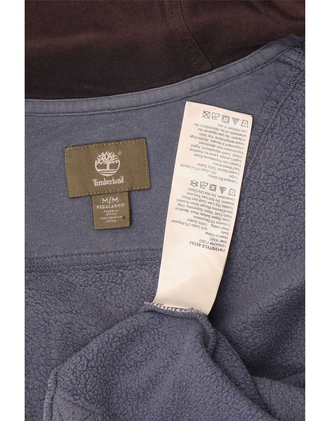 Suéter masculino Timberland Graphic Regular Fit com capuz e zíper médio azul marinho