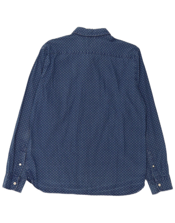 Camisa masculina Levi's grande algodão manchado azul