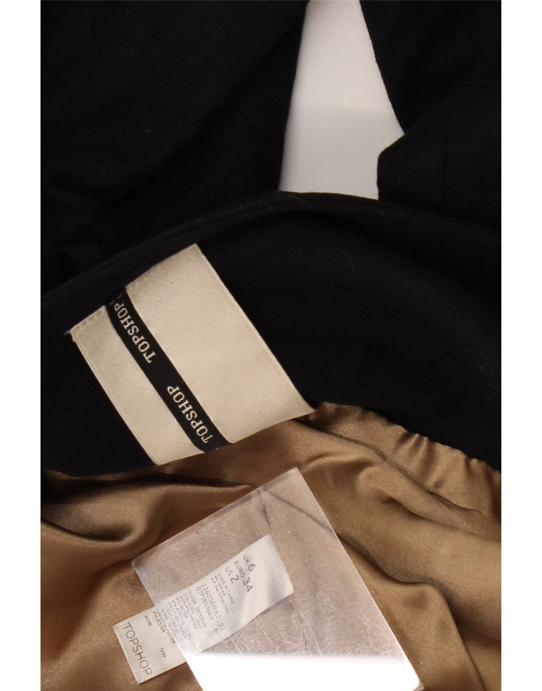 Casaco feminino TOPSHOP Pea UK 6 XS lã azul marinho