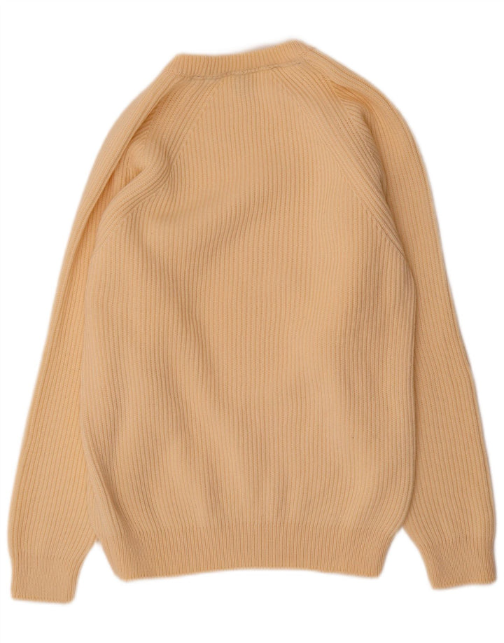 Suéter masculino branco Sails com gola redonda de lã bege médio