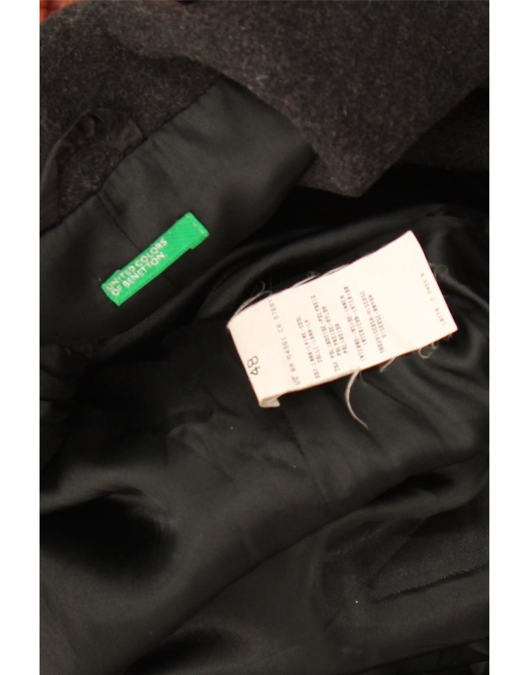 Sobretudo feminino BENETTON IT 48 XL lã preta