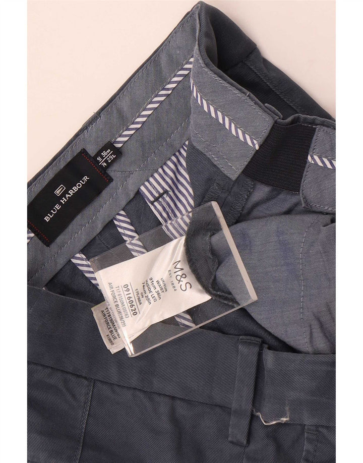 Calça masculina Marks & Spencer Blue Harbor Straight Suit W36 L29 Marinha
