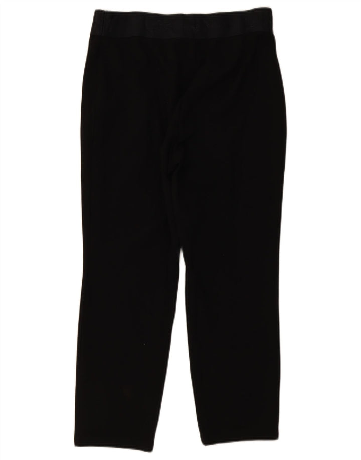 Calça feminina cortada gráfica Dkny grande W32 L24 preto rayon
