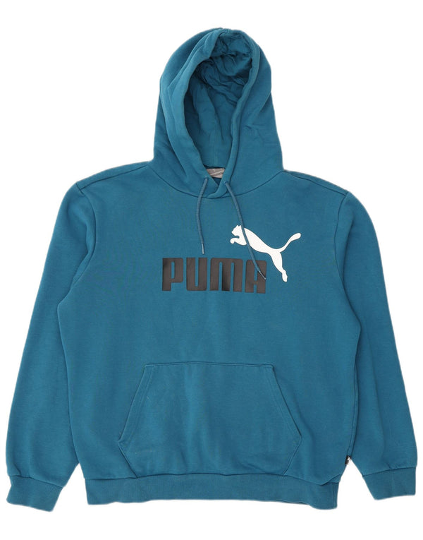 Puma Mens Graphic Hoodie Jumper Médio Algodão Azul
