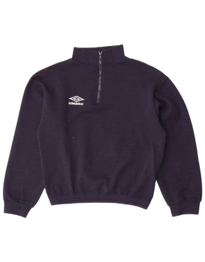 Moletom masculino Umbro com zíper e gola pequena azul marinho