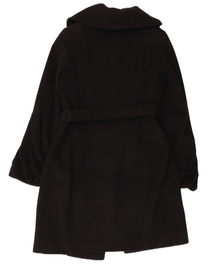 COAST Casaco feminino duplo breasted UK 10 pequeno lã preta