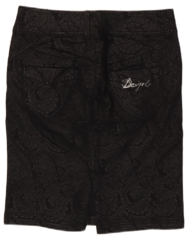 Saia lápis feminina Desigual EU 38 médio W28 preto paisley