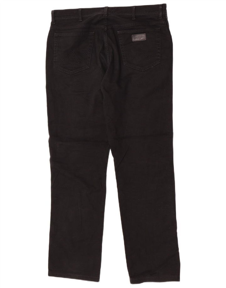 Wrangler Masculino Texas Stretch Straight Jeans W36 L32 Algodão Preto