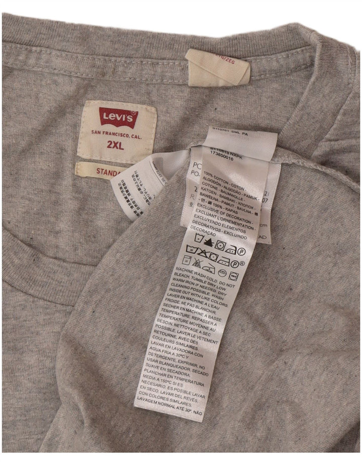 Camiseta masculina padrão Levi's 2XL algodão cinza