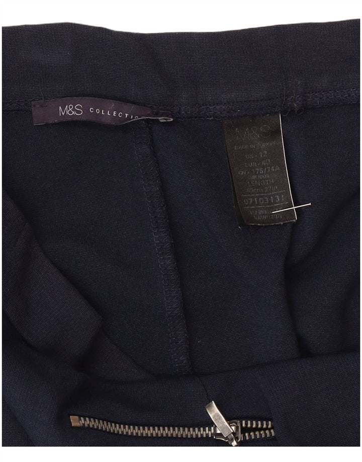 Saia midi feminina Marks & Spencer Reino Unido 12 médio W30 azul marinho poliamida