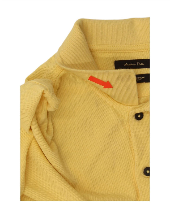Camisa polo masculina Massimo Dutti médio algodão amarelo