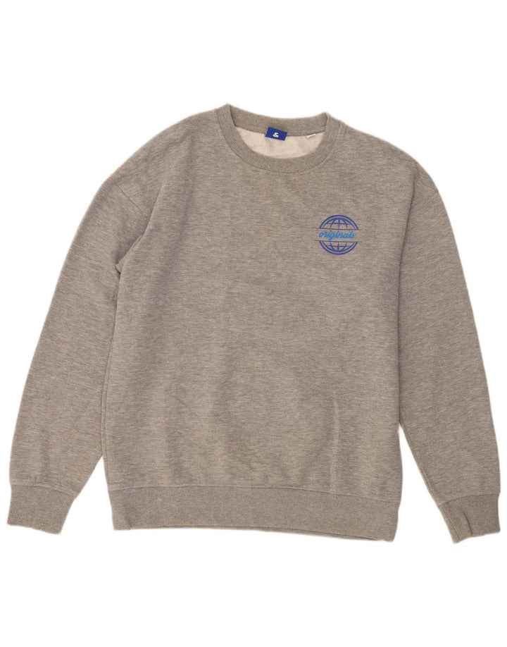 Jack & Jones moletom masculino jumper grande cinza poliéster