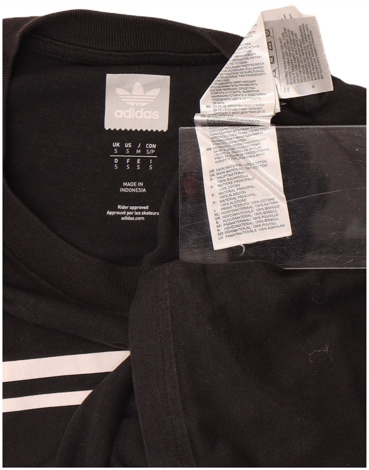 ADIDAS Mens Graphic T-Shirt Top Pequeno Algodão Preto