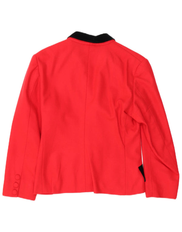 Jaqueta blazer feminina vintage com 2 botões Reino Unido 12 bloco colorido vermelho médio