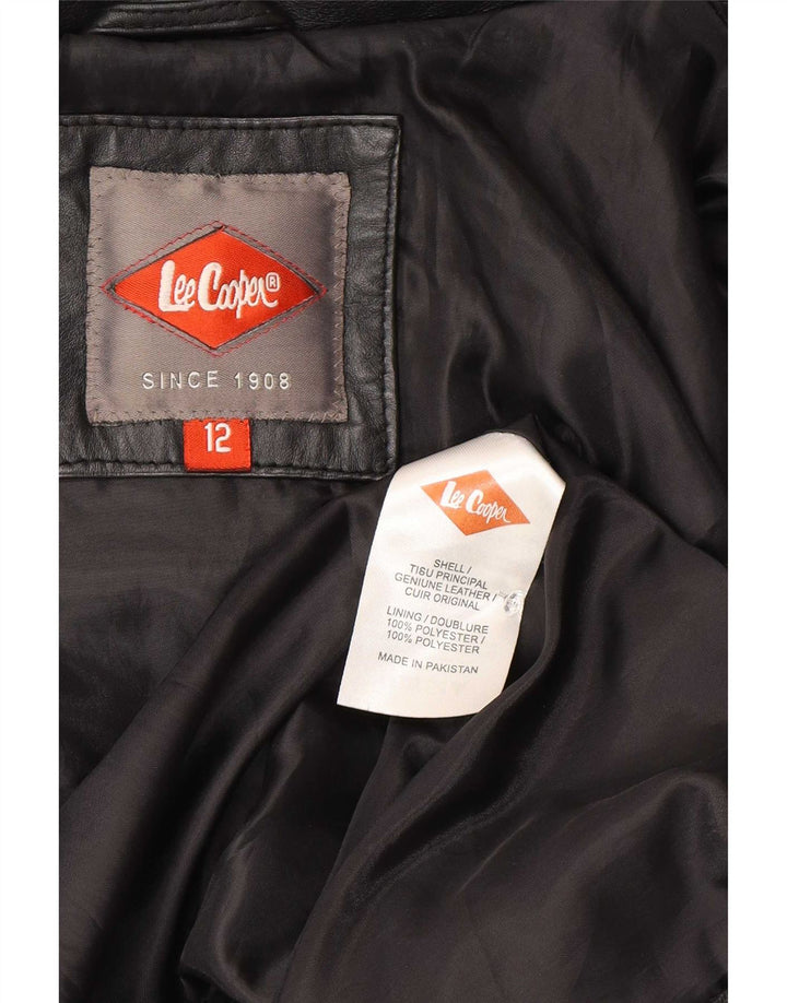 Lee Womens Cooper jaqueta de couro Reino Unido 12 médio preto
