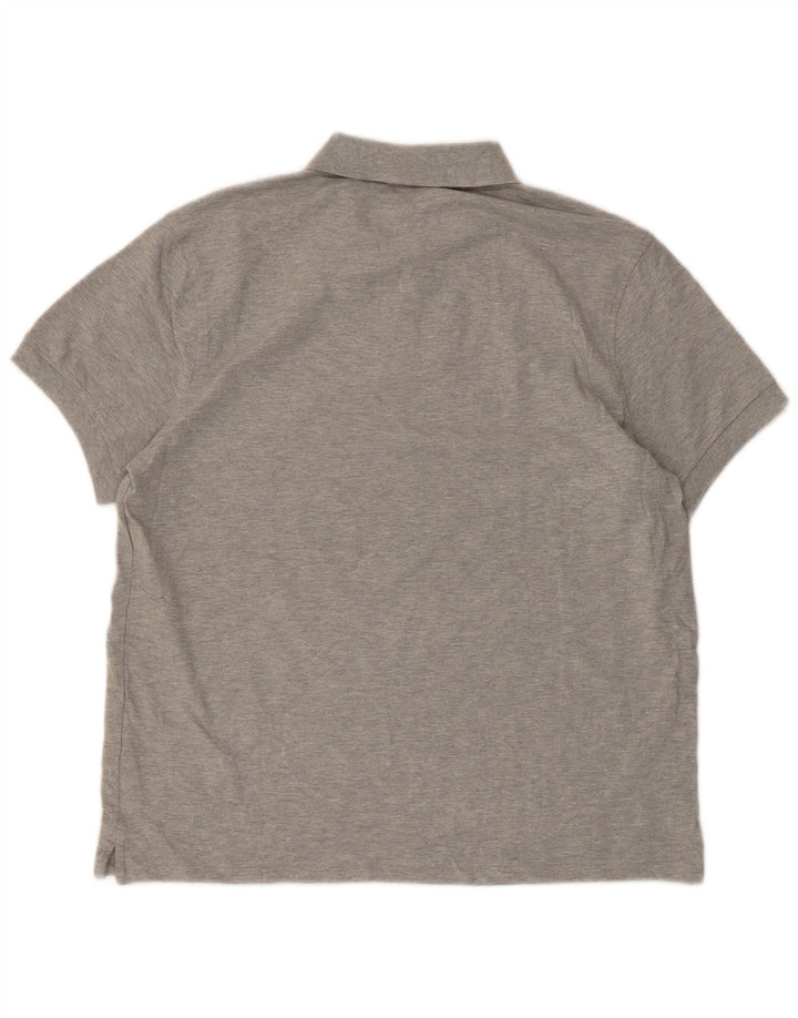 Camisa polo masculina J. Crew XL algodão manchado cinza