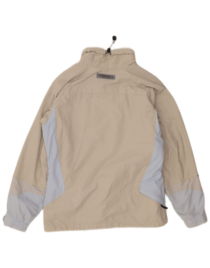 Jaqueta corta-vento masculina Columbia UK 36 pequeno bege colorblock poliamida
