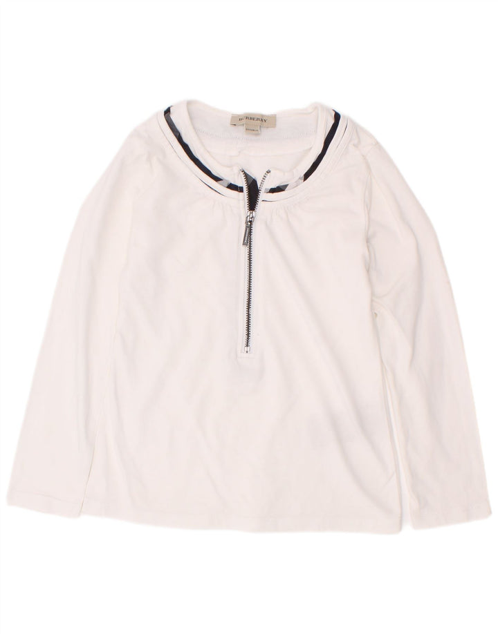 Burberry Girls Top Manga Longa 4-5 Anos Algodão Branco