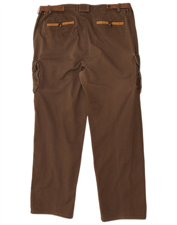 Calça cargo reta masculina Orvis W38 L32 algodão marrom