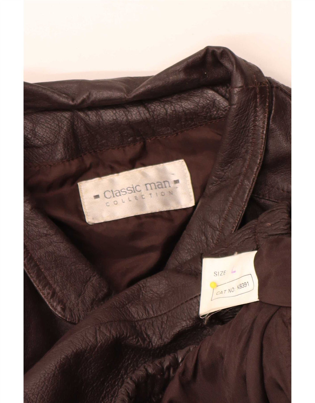 Jaqueta de couro masculina vintage UK 40 grande marrom
