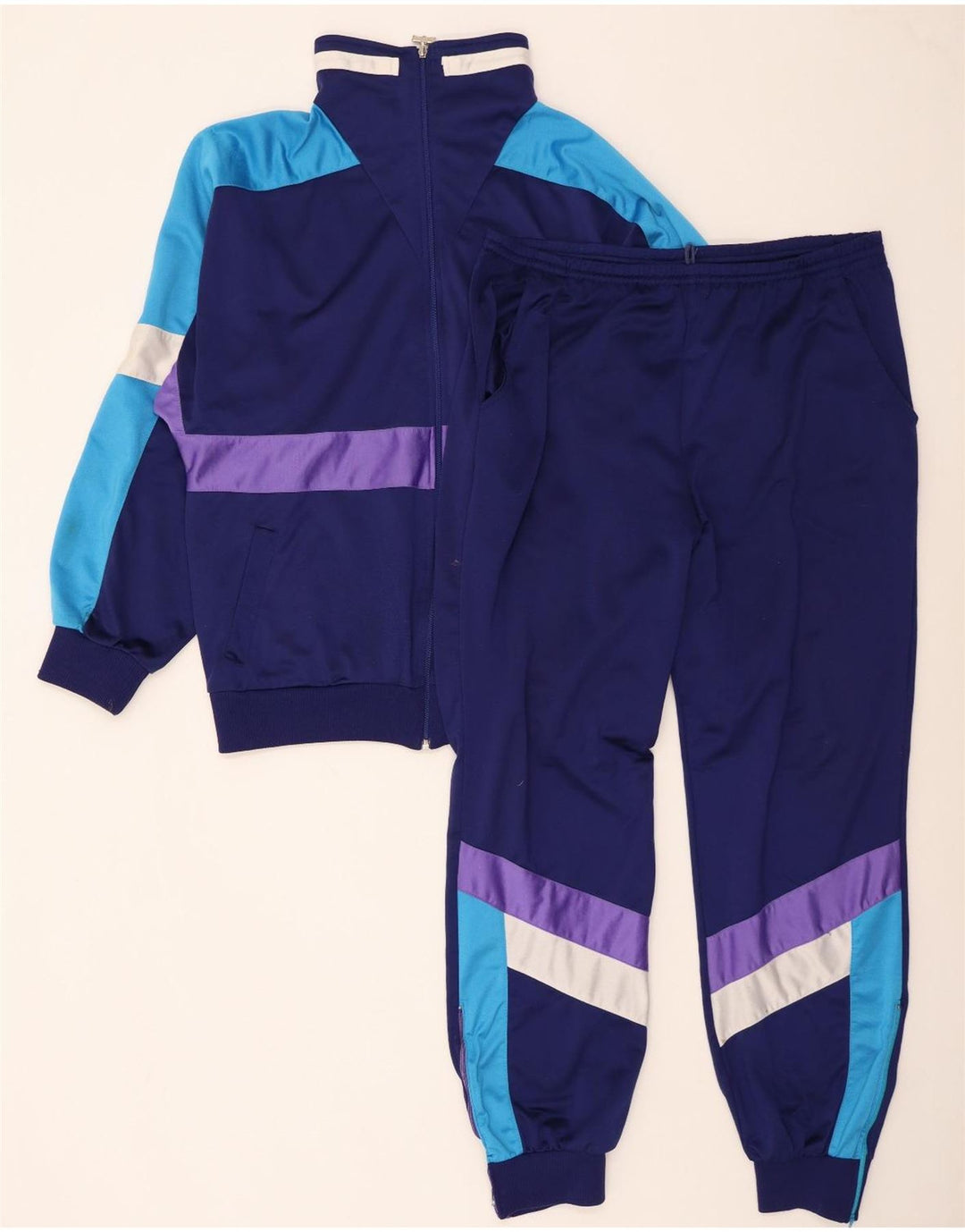 Fato de treino completo leopardo masculino UK 46/48 XL azul marinho colorblock poliéster