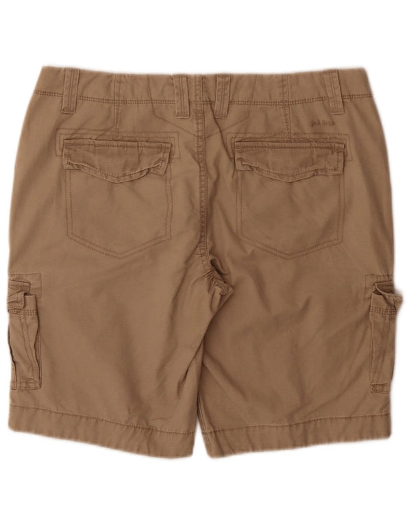 Shorts cargo feminino Fat Face UK 12 médio W32 algodão bege