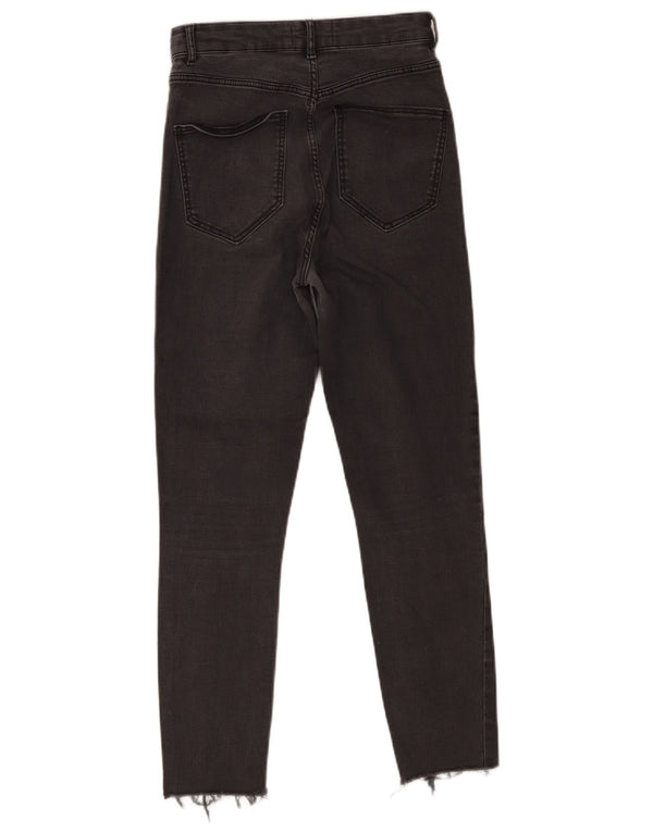 Zara Jeans feminino cortado desgastado UE 38 pequeno W28 L25 cinza