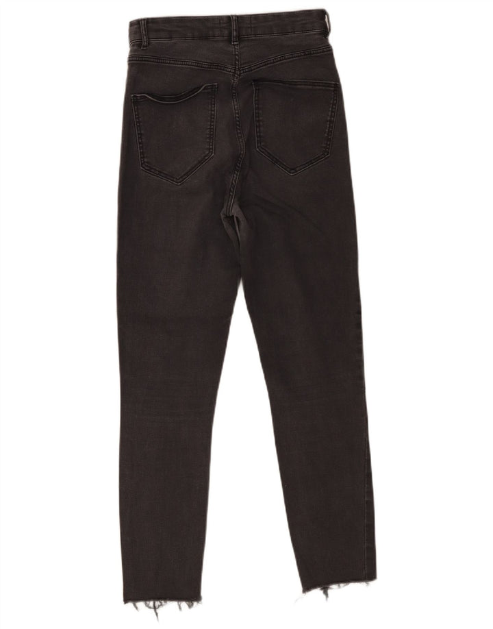 Zara Jeans feminino cortado desgastado UE 38 pequeno W28 L25 cinza