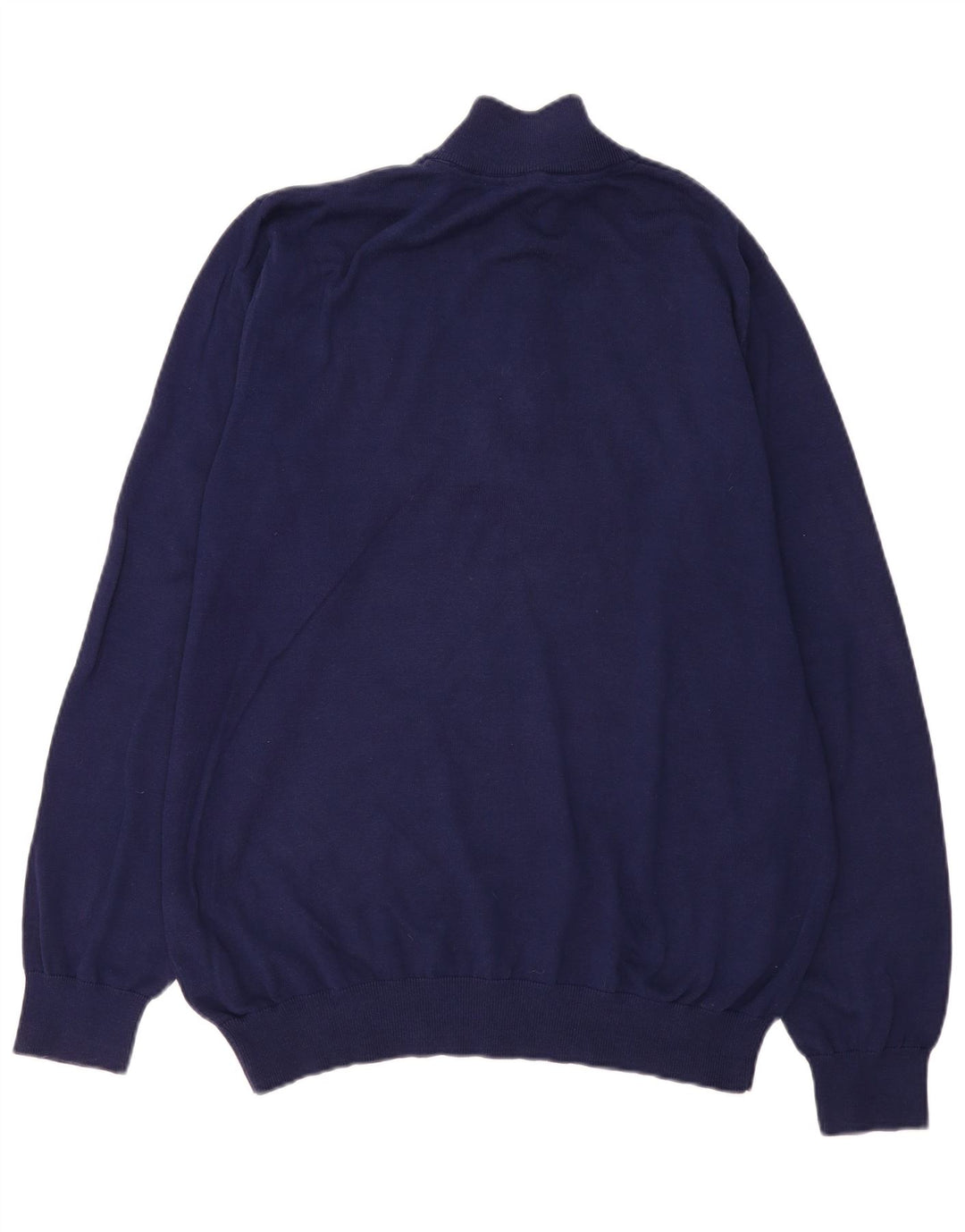 CREW CLOTHING Suéter masculino com decote em zíper 3XL algodão azul marinho