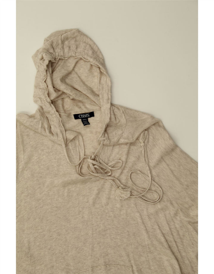 CHAPS Womens Oversized Hooded Jumper Sweater UK 10 Small Grey Cotton Vintage Chaps and Second-Hand Chaps from Messina Hembry 