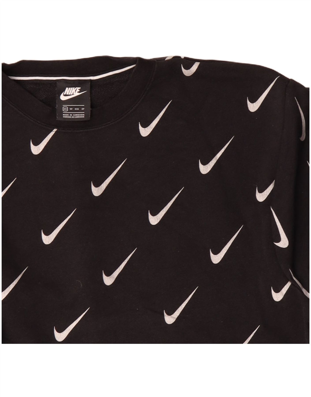 NIKE Mens Graphic Moletom Jumper XS Algodão Preto