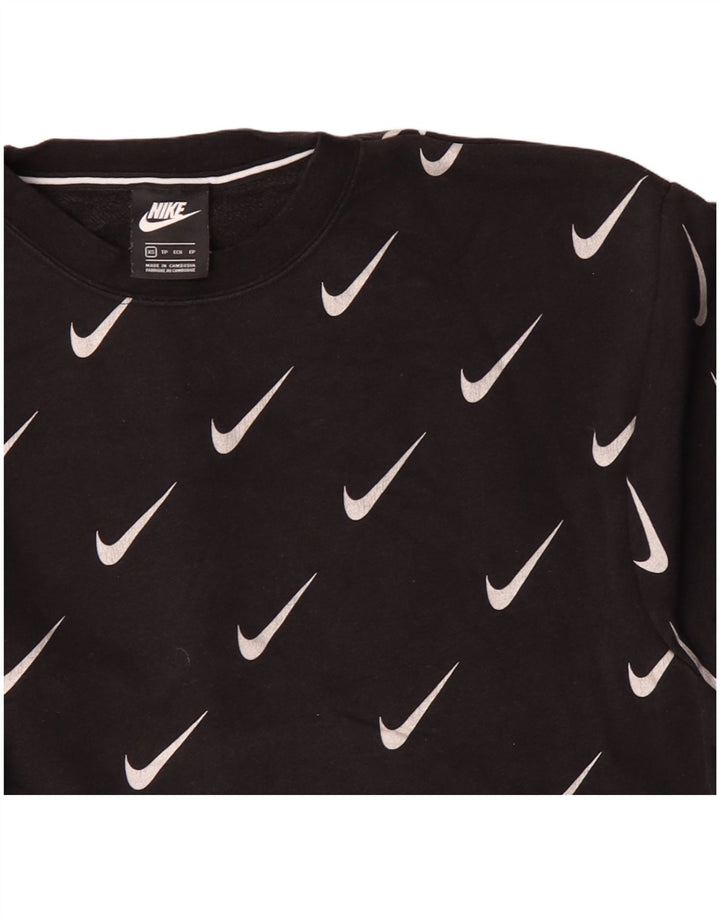 NIKE Mens Graphic Moletom Jumper XS Algodão Preto