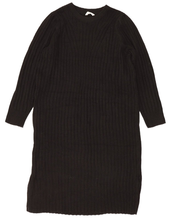 Vestido jumper feminino John Lewis de manga comprida oversized Reino Unido 14 médio preto