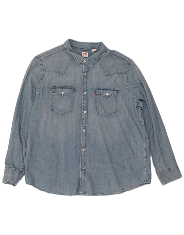 Camisa jeans masculina padrão Levi's 2XL azul
