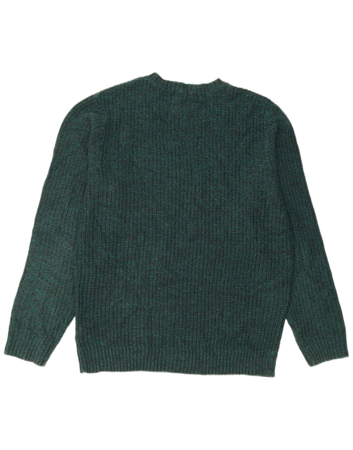 Suéter masculino Marks & Spencer com gola redonda e acrílico manchado verde médio