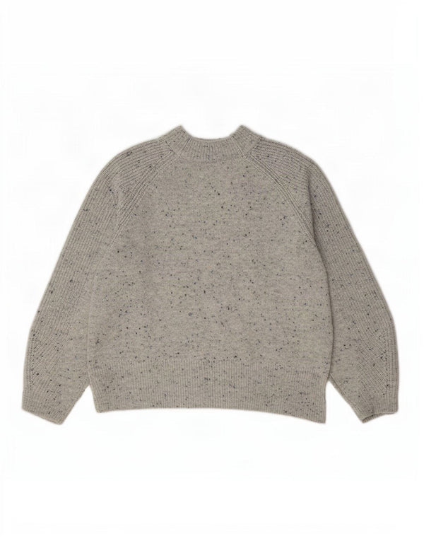 Suéter feminino Marks & Spencer com gola redonda Reino Unido 14 cinza médio manchado