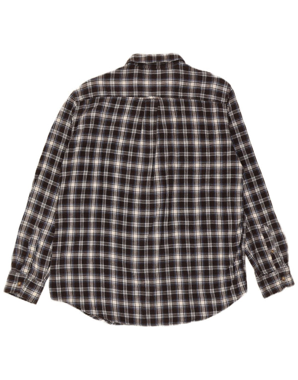 Camisa masculina de flanela Chaps grande algodão xadrez preto