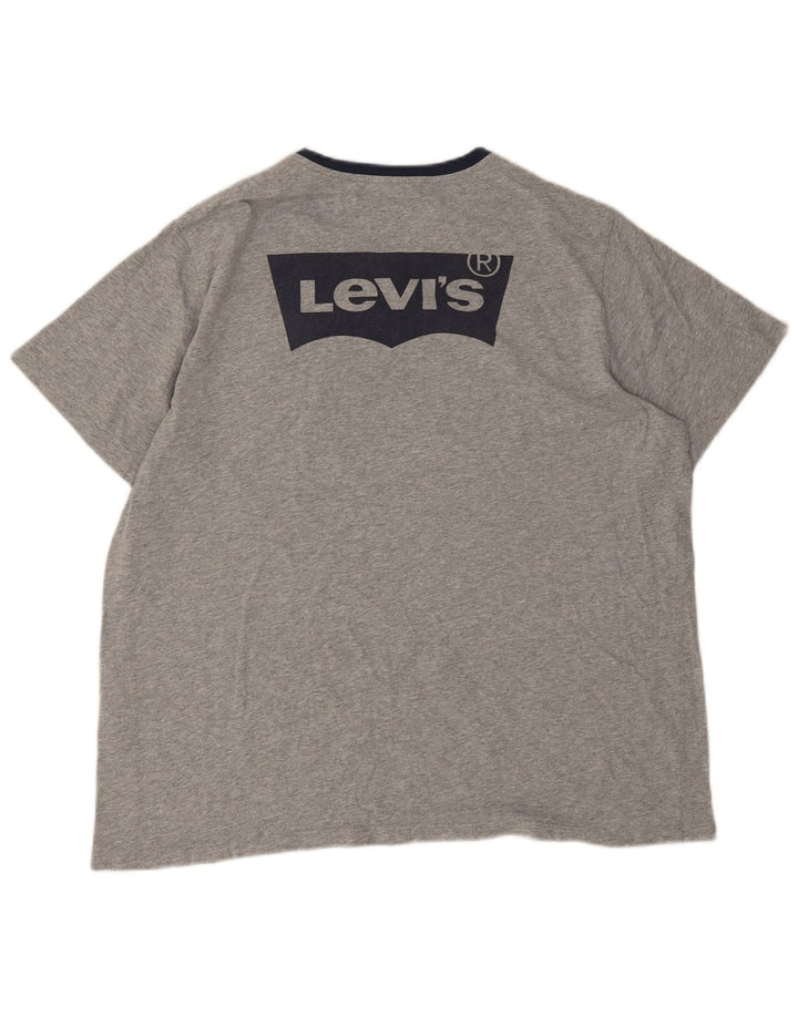 Camiseta gráfica masculina Levi's Top XL algodão cinza