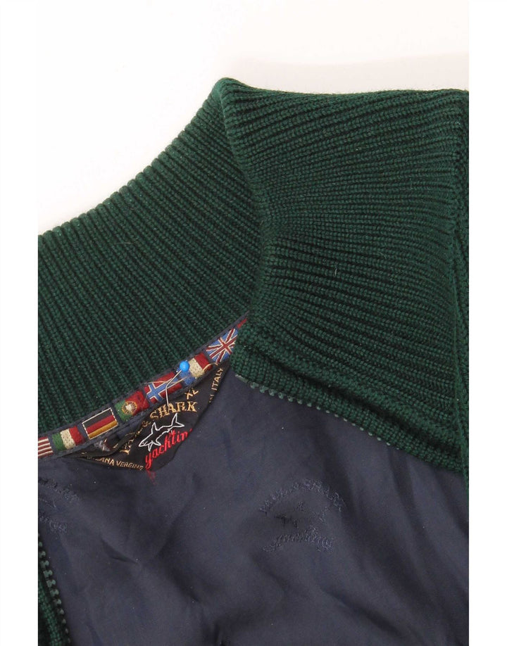 Suéter cardigã masculino Paul & Shark XL verde moderno